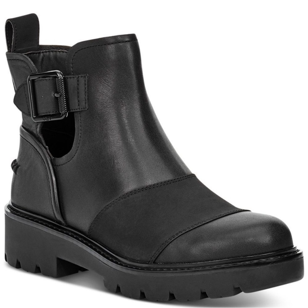 Women’s Ugg Stockton leather Moto / combat / leather  boots size 8